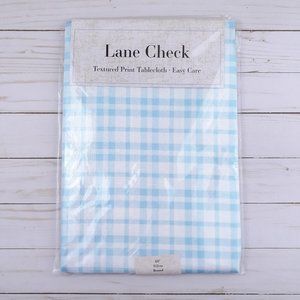 Fabric Tablecloth Blue White Checked 60 Inch Round